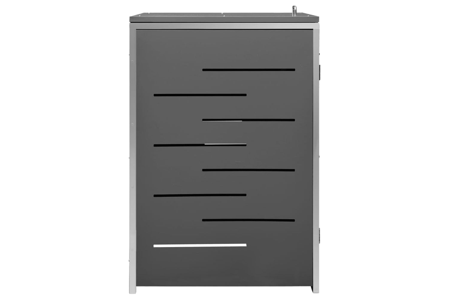 vidaXL Single Wheelie Bin Shed 69x77.5x112.5cm Stainless Steel-5