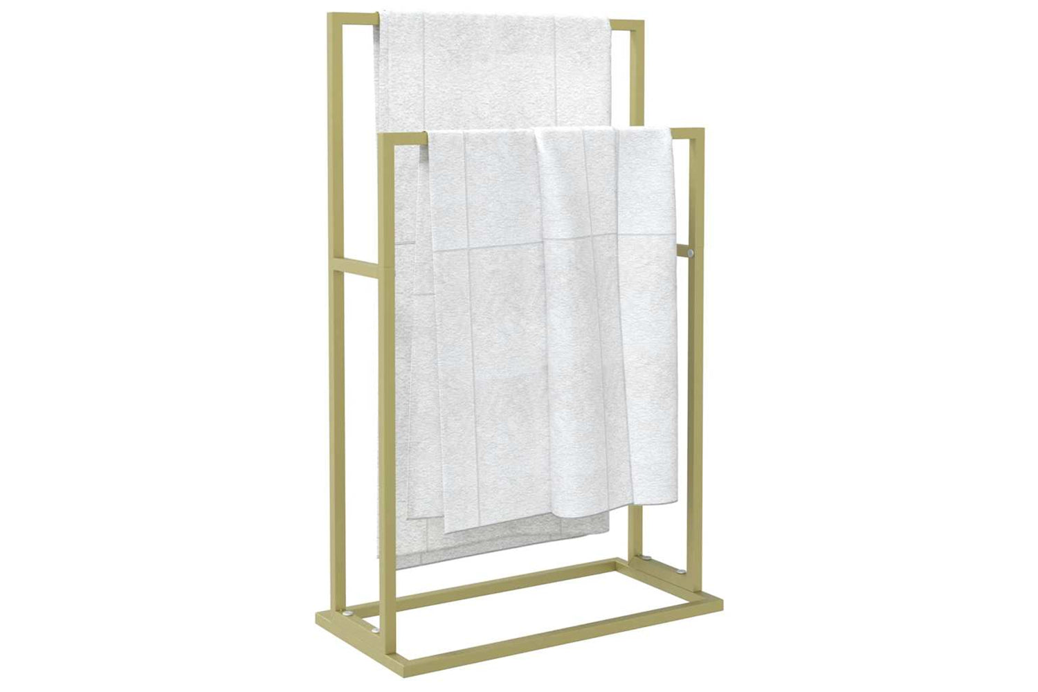 vidaXL 343089 Freestanding Towel Rack Gold 48x24x78.5cm Iron-3