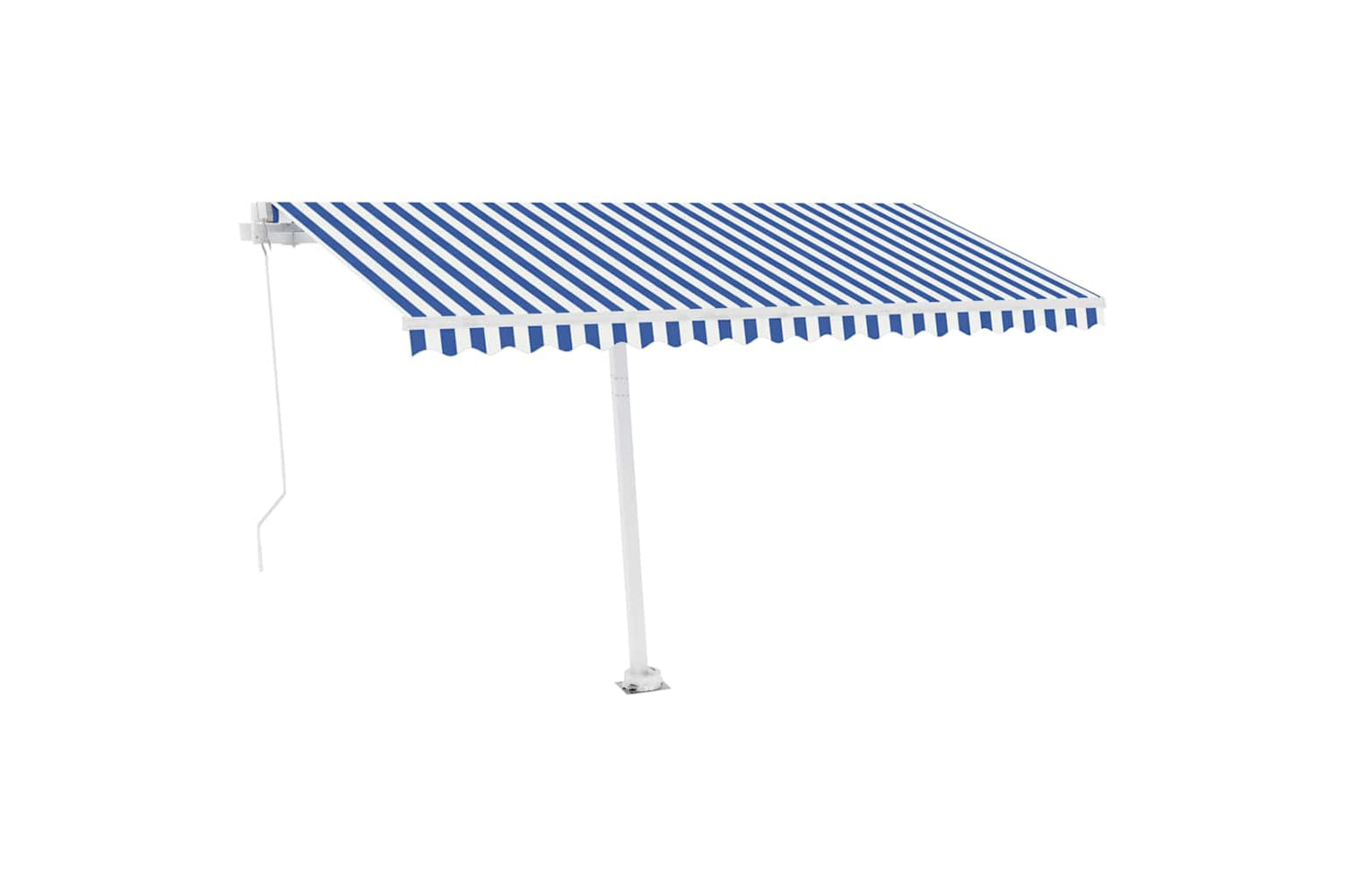 vidaXL 3069621 Manual Retractable Awning With Led 400x350cm Blue And White-3