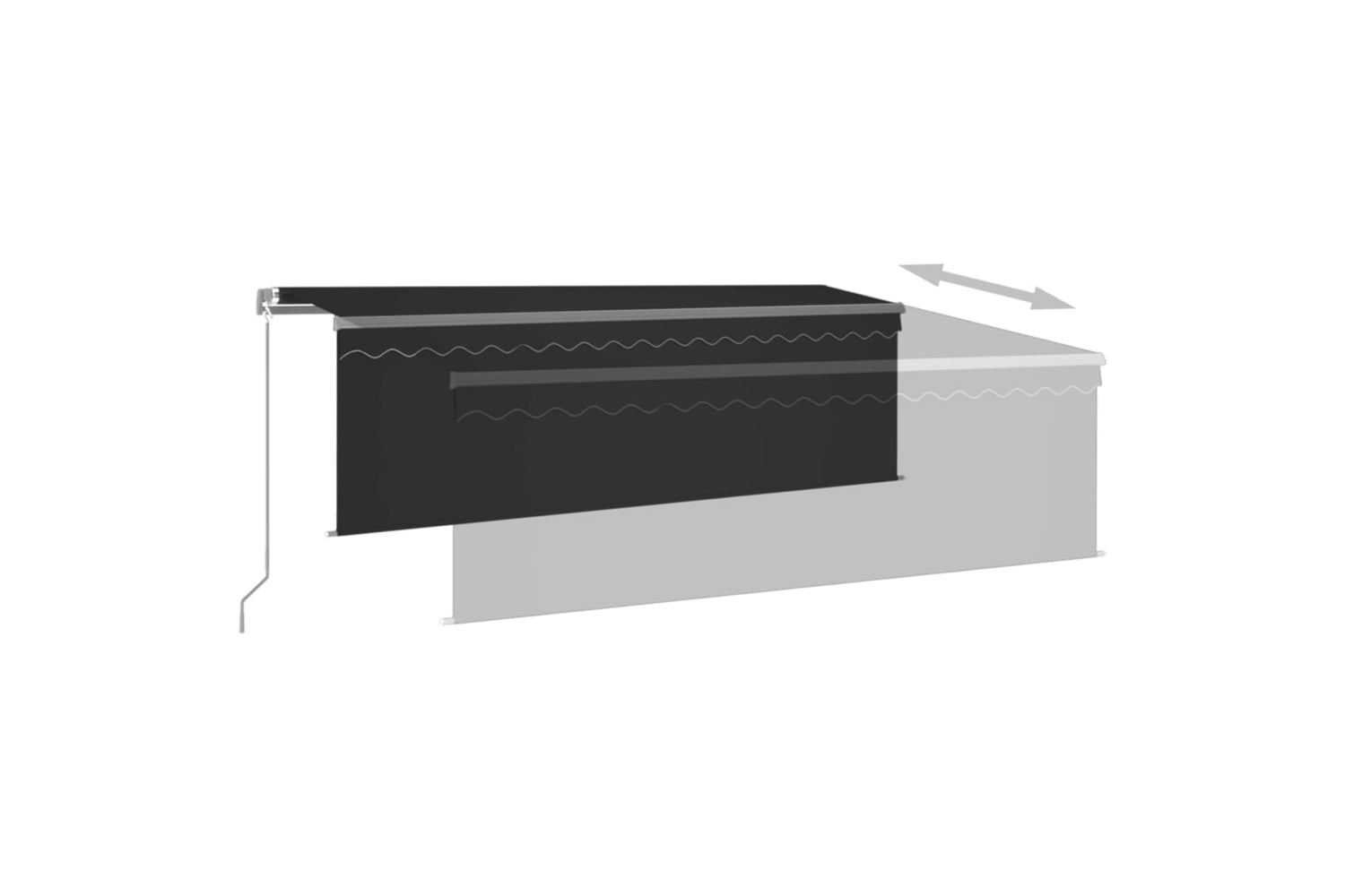 Vidaxl 3069419 Manual Retractable Awning With Blind 4x3m Anthracite-3