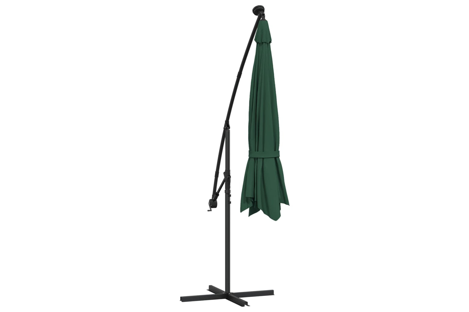 Vidaxl 44524 Cantilever Umbrella With Led Lights And Metal Pole 350 Cm Green-7