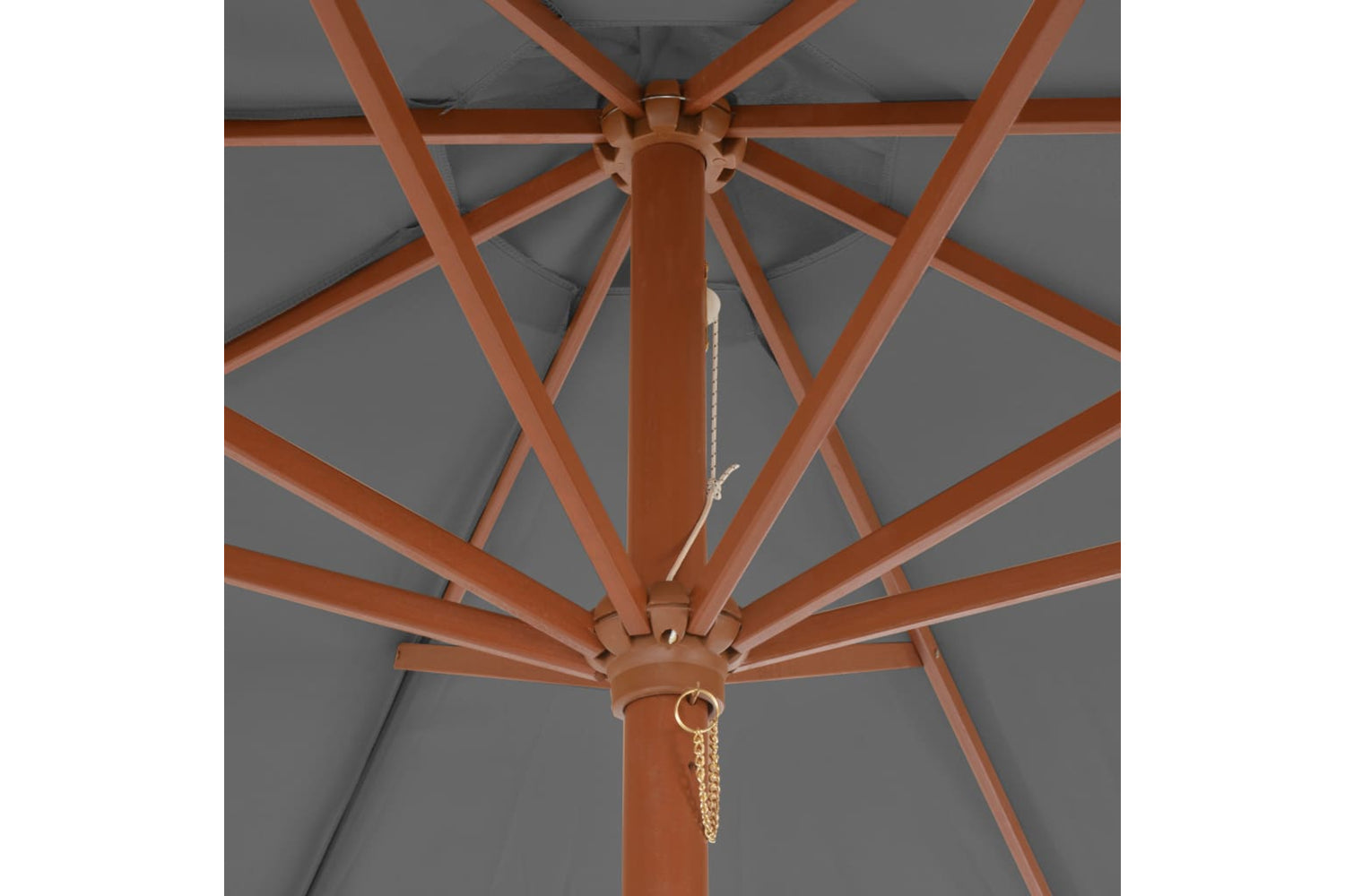 vidaXL 44495 Outdoor Parasol With Wooden Pole 300cm Anthracite-5