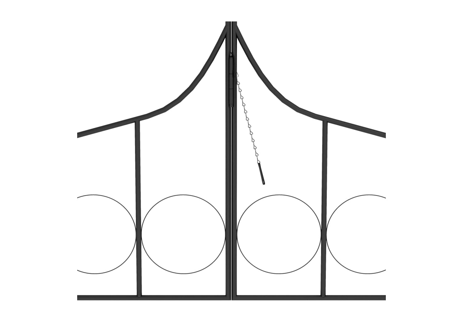 vidaXL 47092 Garden Arch With Gate Black 138x40x238cm Iron-6