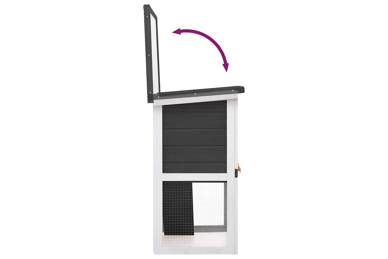 Vidaxl 170831 Outdoor Rabbit Hutch 1 Door Grey Wood-6