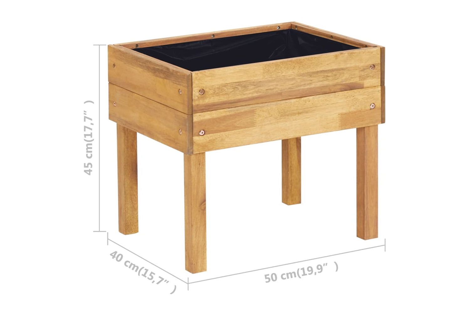 vidaXL 46585 Raised Garden Planter 50x40x45cm Solid Acacia Wood-7