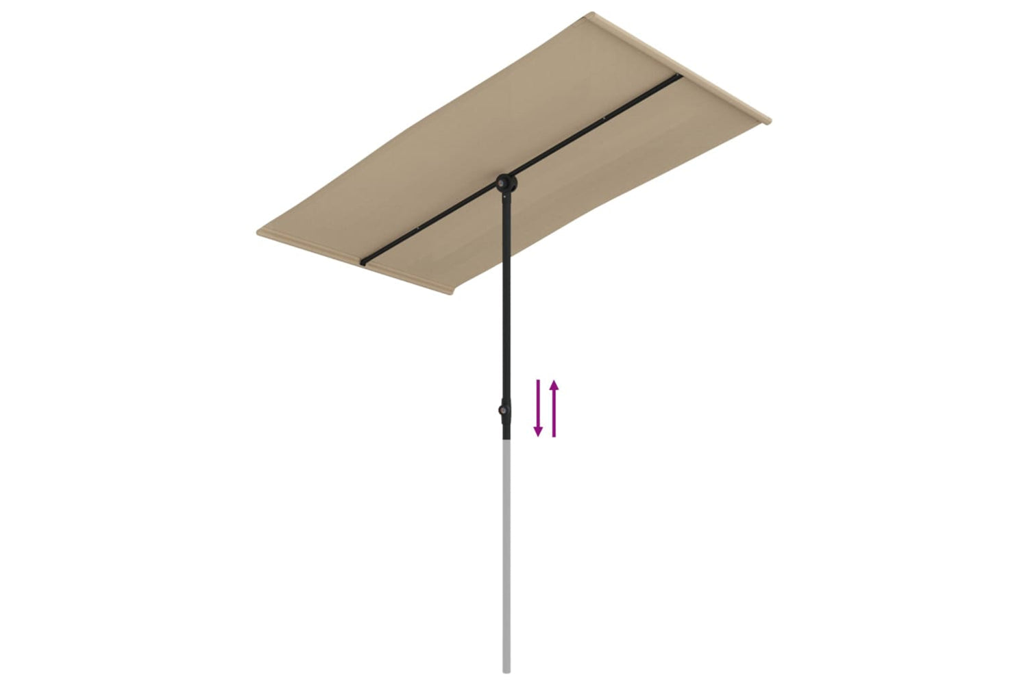 vidaXL 47331 Outdoor Parasol With Aluminium Pole 180x110cm Taupe-6