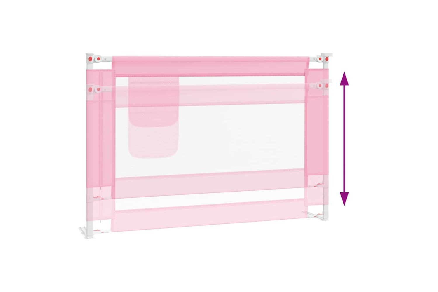 Vidaxl Toddler Safety Bed Rail Pink 100x25 Cm Fabric-5