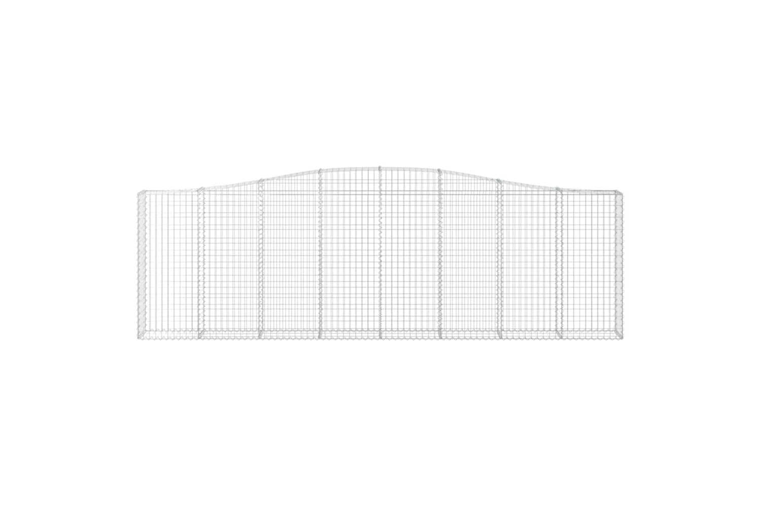 vidaXL 3145839 Arched Gabion Baskets 2 Pcs 400x30x120/140cm Galvanised Iron-3