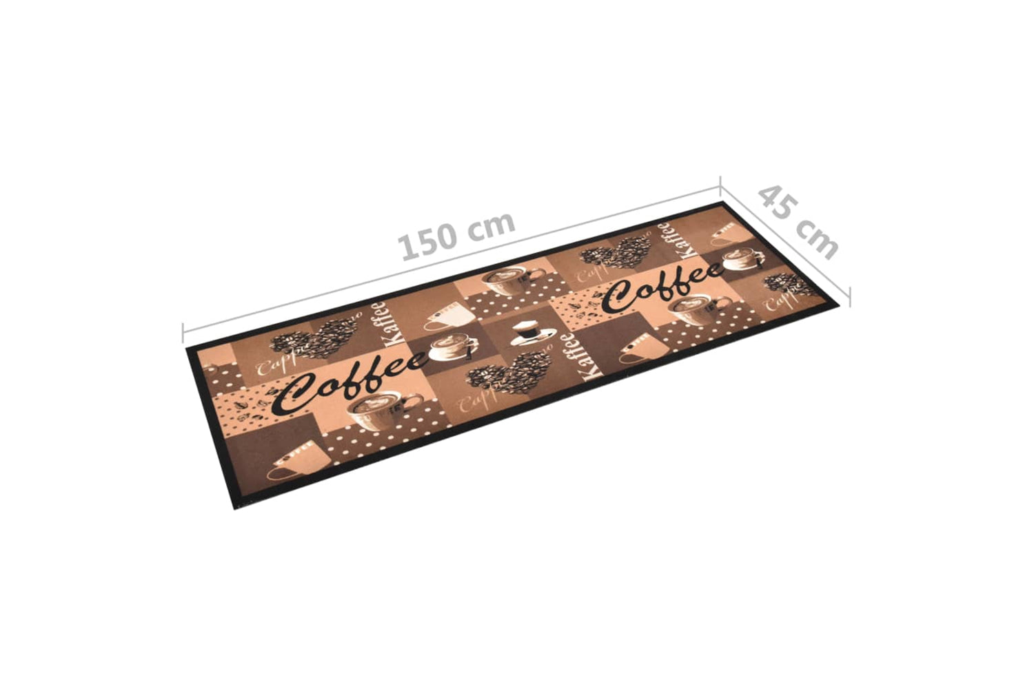 vidaXL 315970 Kitchen Carpet Washable Coffee Brown 45x150cm-5