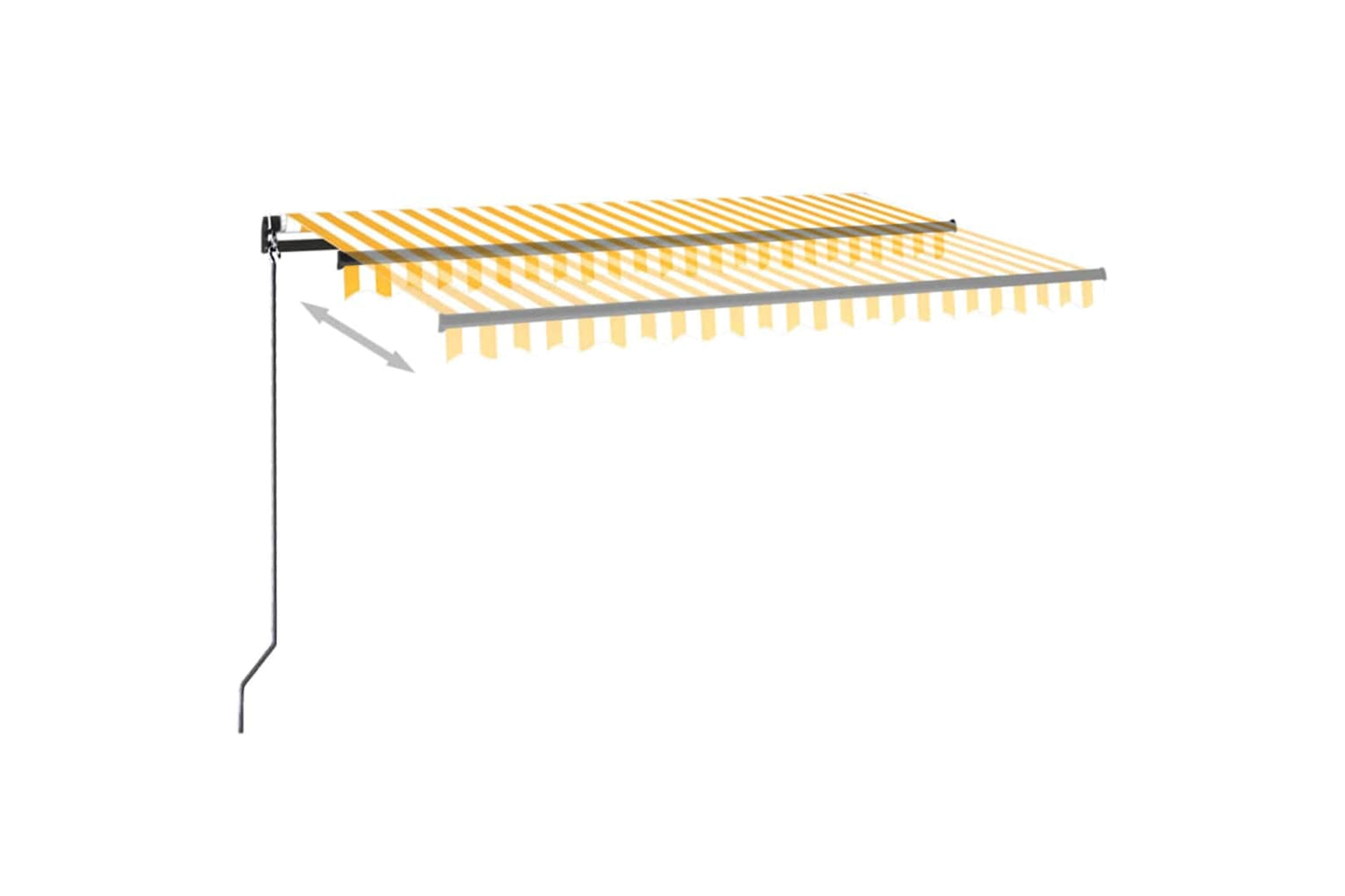 Vidaxl Manual Retractable Awning With Led 450x300 Cm Yellow And White-2