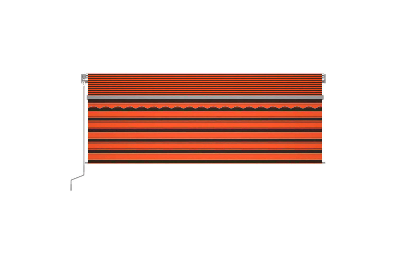 Vidaxl 3069420 Manual Retractable Awning With Blind 4x3m Orange&brown-2