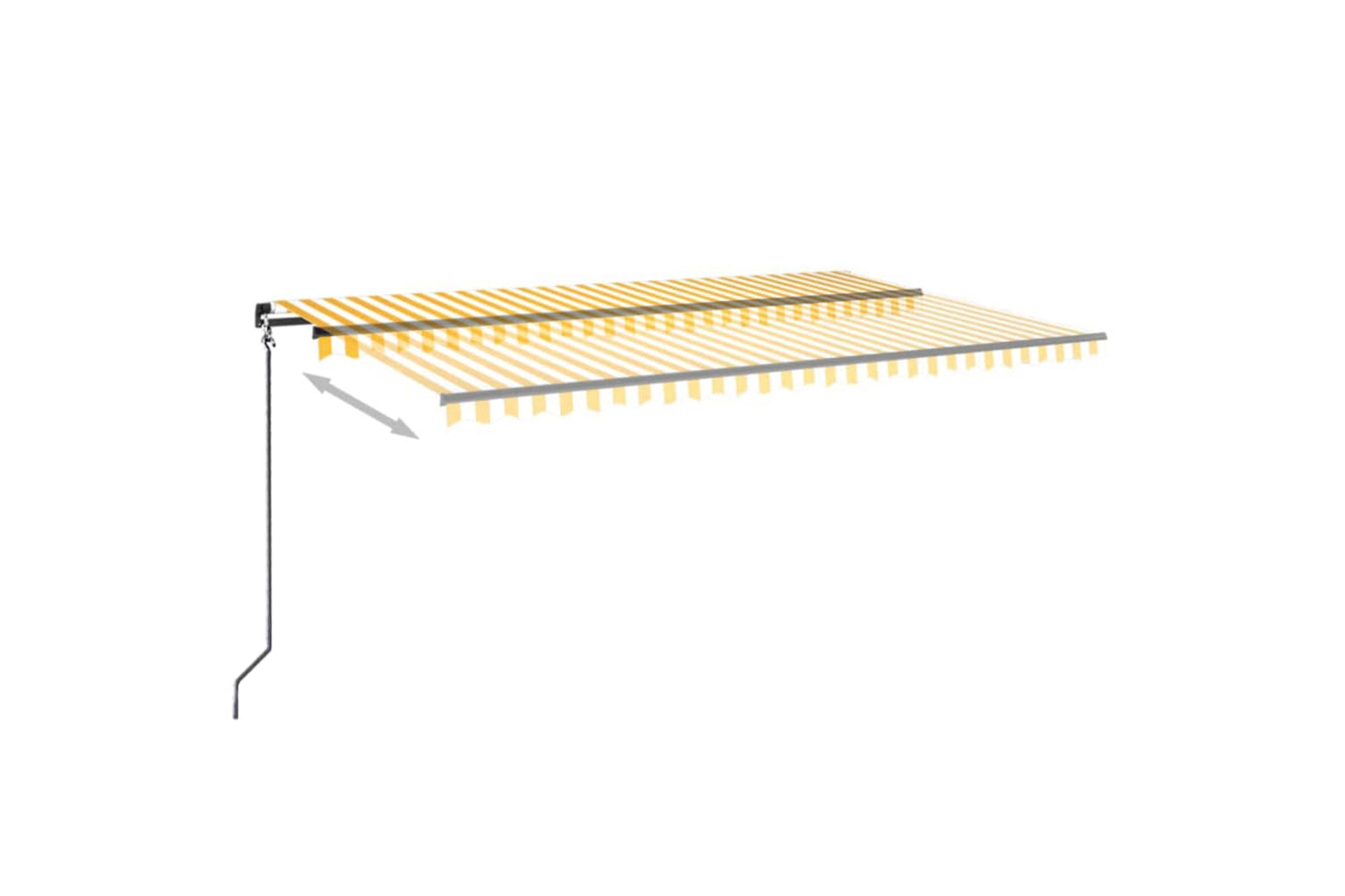vidaXL 3069218 Manual Retractable Awning 500x350cm Yellow And White-2