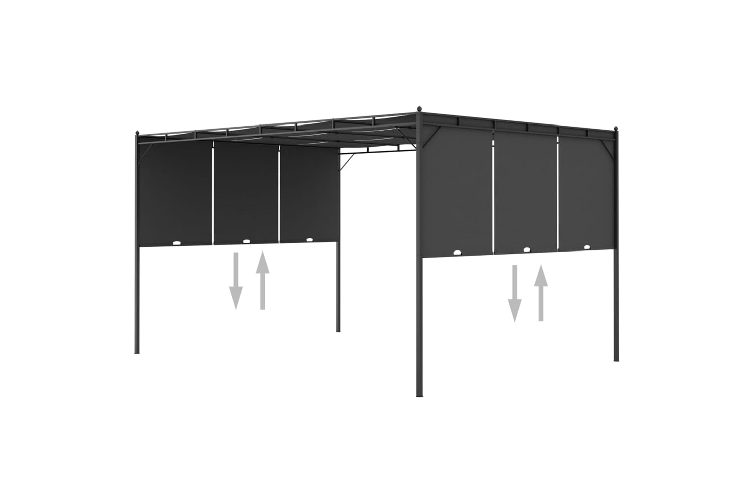 Vidaxl 47996 Garden Gazebo With Side Curtain 4x3x2.25 M Anthracite-6