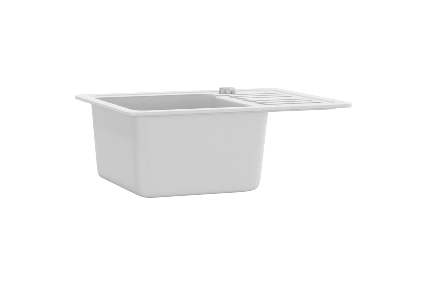 Vidaxl Granite Kitchen Sink Single Basin White-2