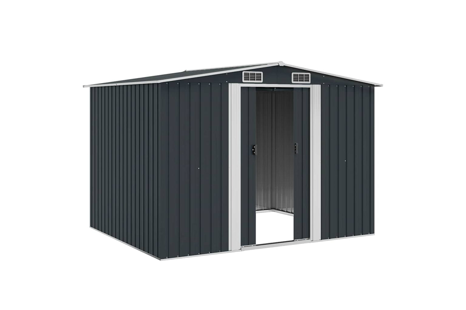 Vidaxl Garden Storage Shed Anthracite Steel 257x205x178 Cm-4