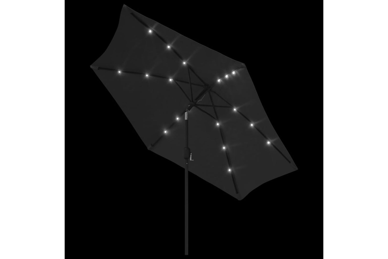 Vidaxl 47134 Outdoor Parasol With Led Lights And Steel Pole 300 Cm Black-4