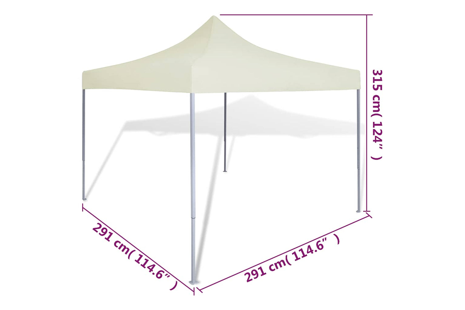 Vidaxl Cream Foldable Tent 3 X 3 M-9