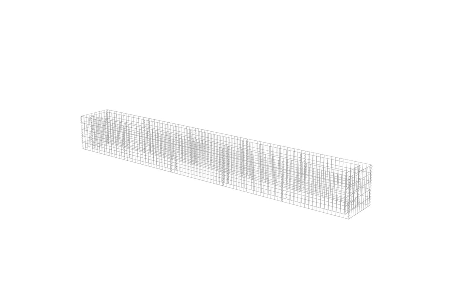 vidaXL 143565 Gabion Raised Bed Galvanised Steel 450x50x50cm-2