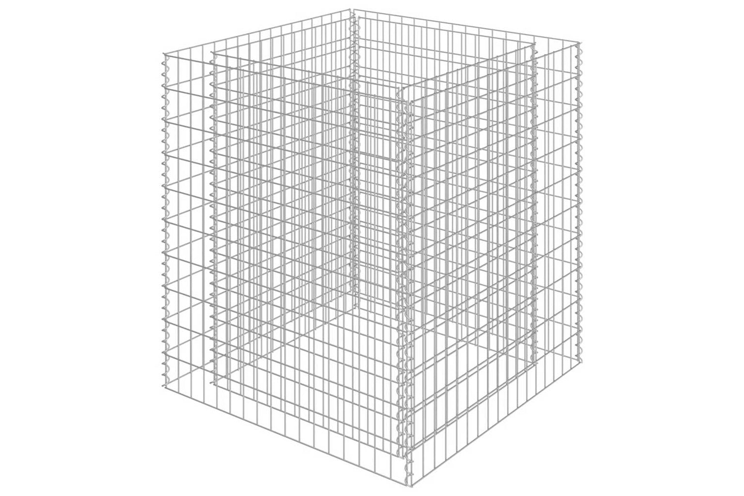 vidaXL 143556 Gabion Raised Bed Galvanised Steel 90x90x100cm-4
