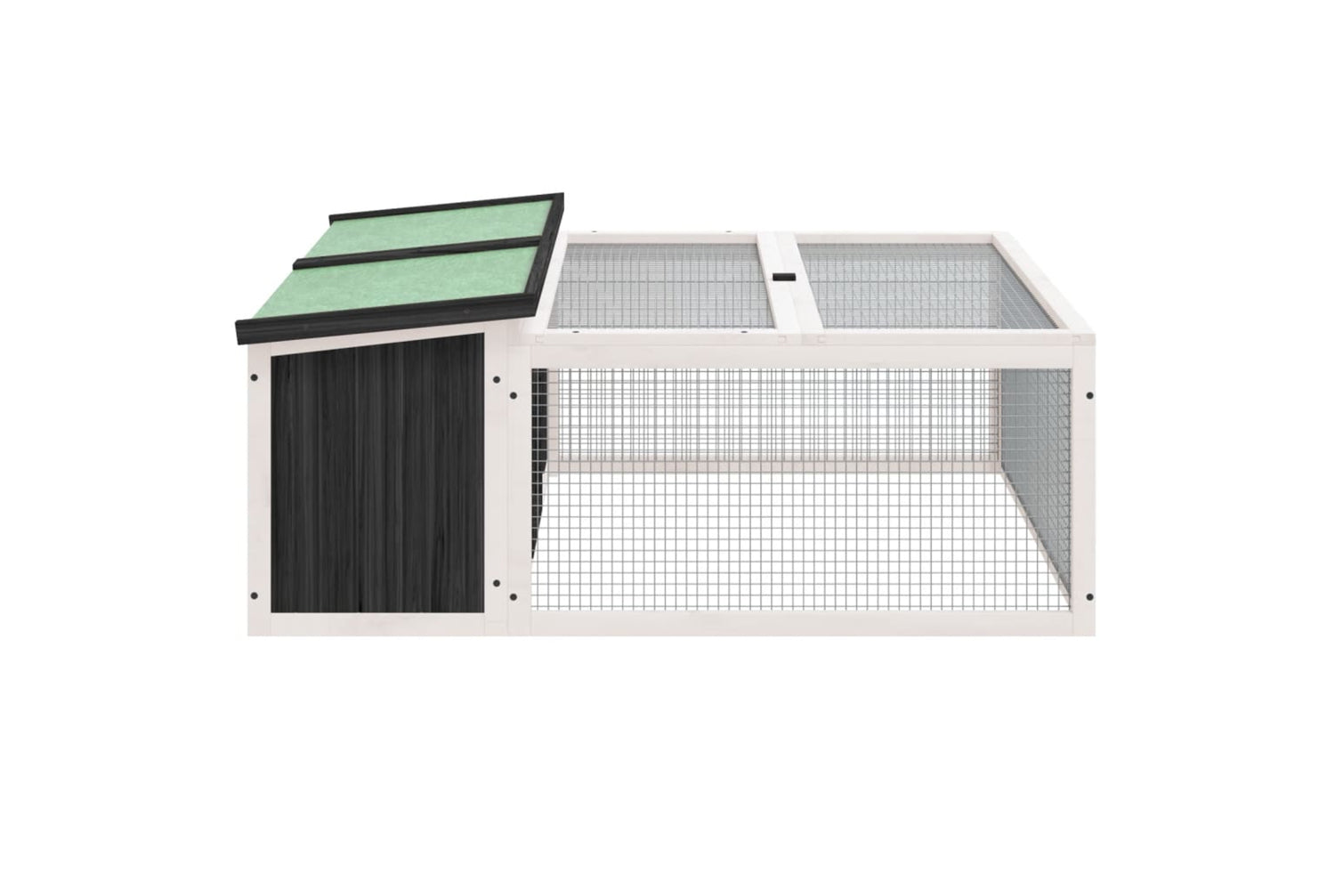 vidaXL 172287 Rabbit Hutch Grey 117.5x97x47.5cm Solid Wood Pine-4