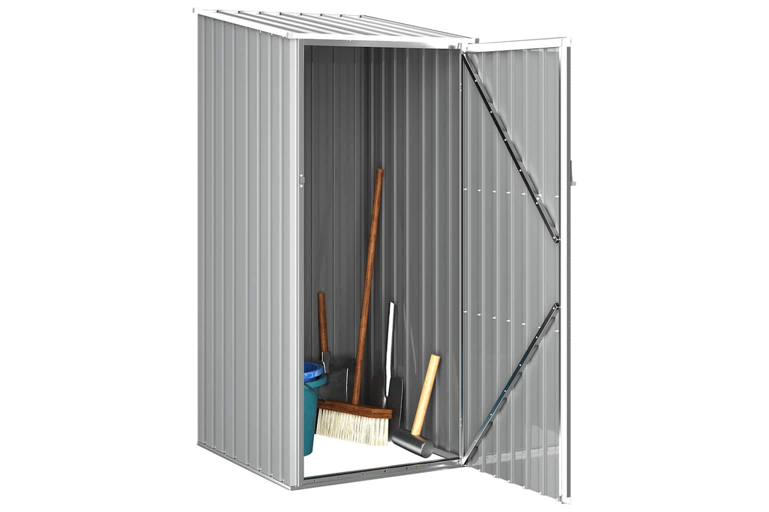 vidaXL 46290 Garden Shed Grey 87x98x159cm Galvanised Steel-3