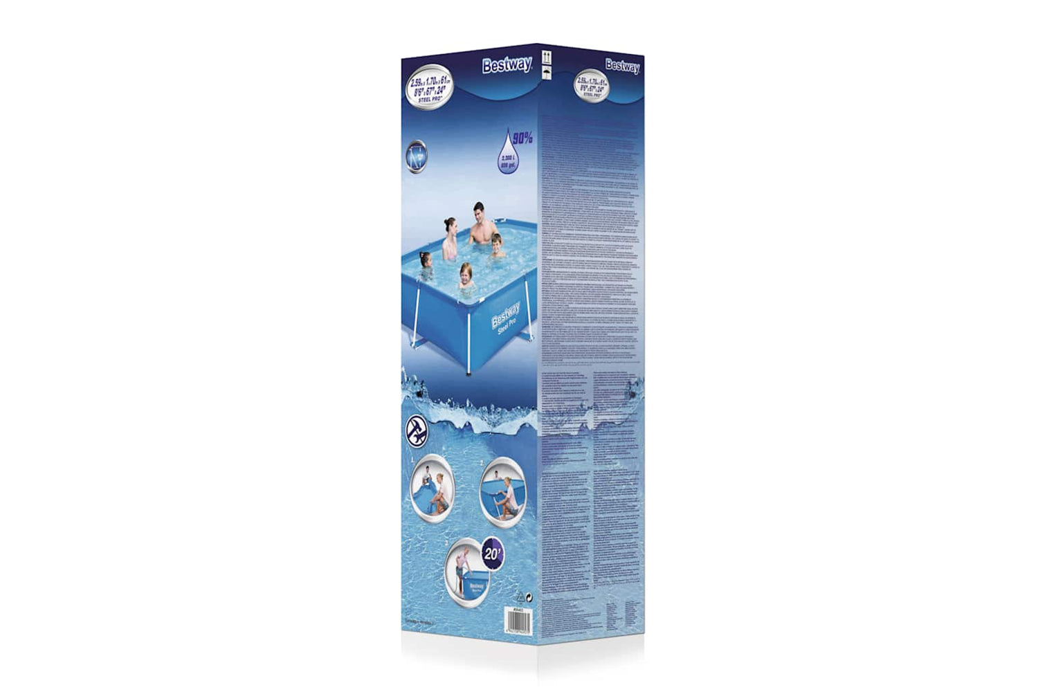 Bestway 91596 Steel Pro Swimming Pool With Steel Frame 259x170x61 Cm 56403-2