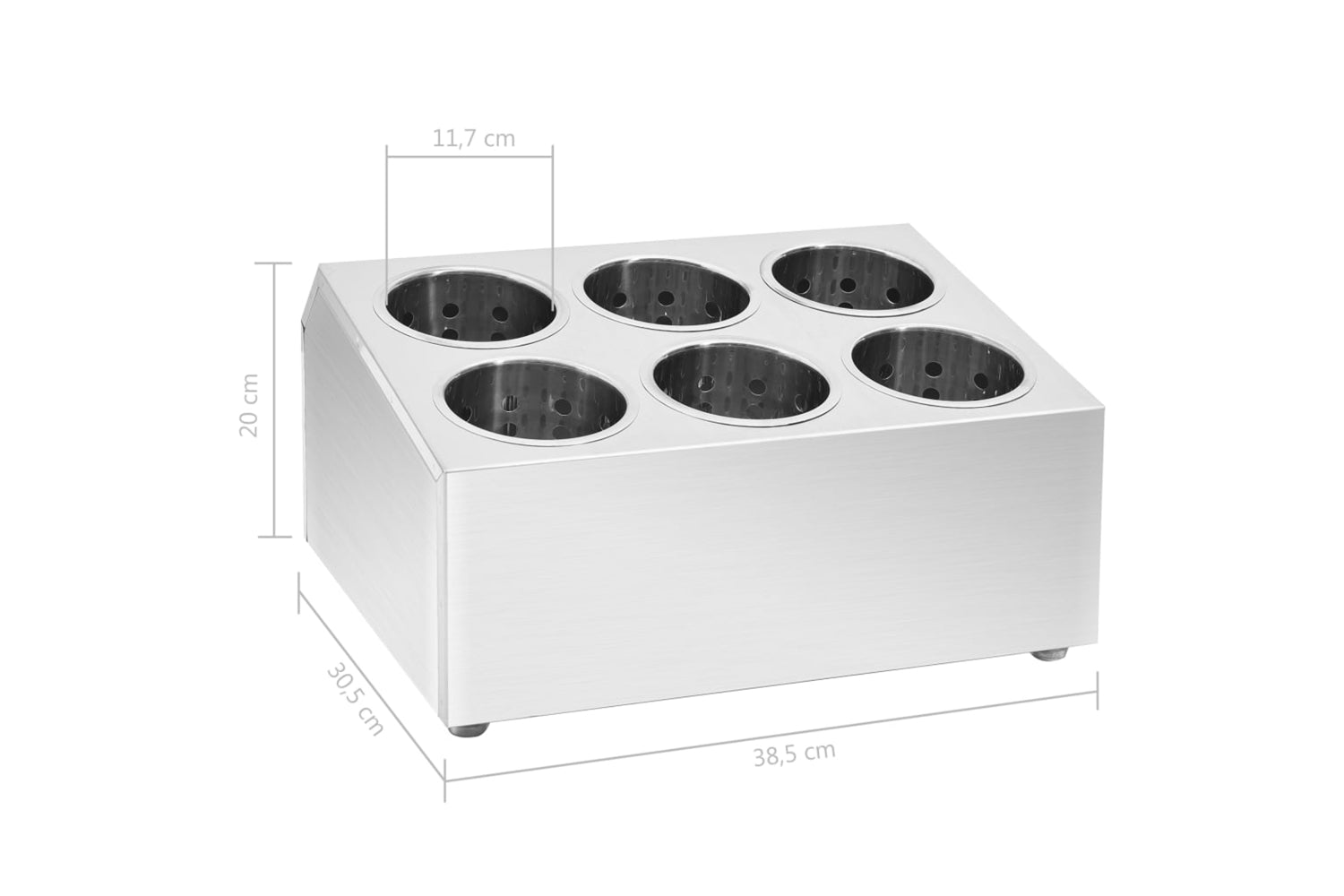 Vidaxl 51230 Cutlery Holder 6 Grids Square Stainless Steel-7