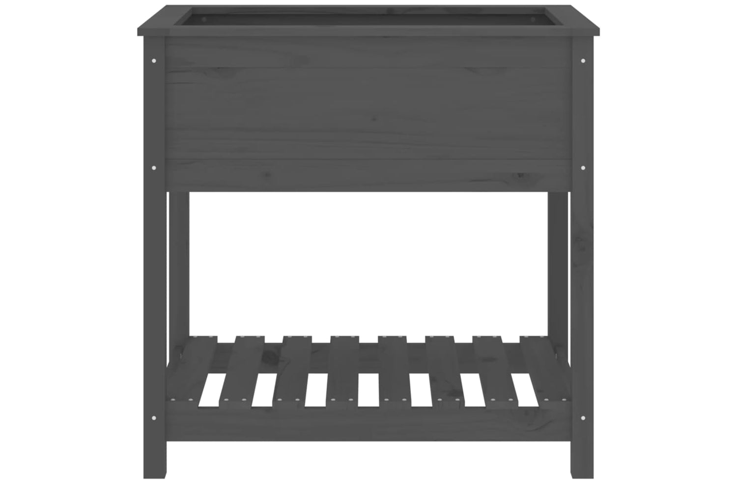 vidaXL 823782 Planter With Shelf Grey 82.5x54x81cm Solid Wood Pine-4