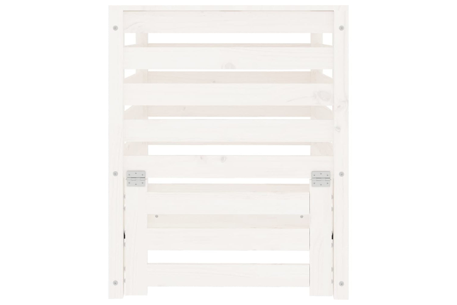 vidaXL 823809 Composter White 63.5x63.5x77.5cm Solid Wood Pine-4