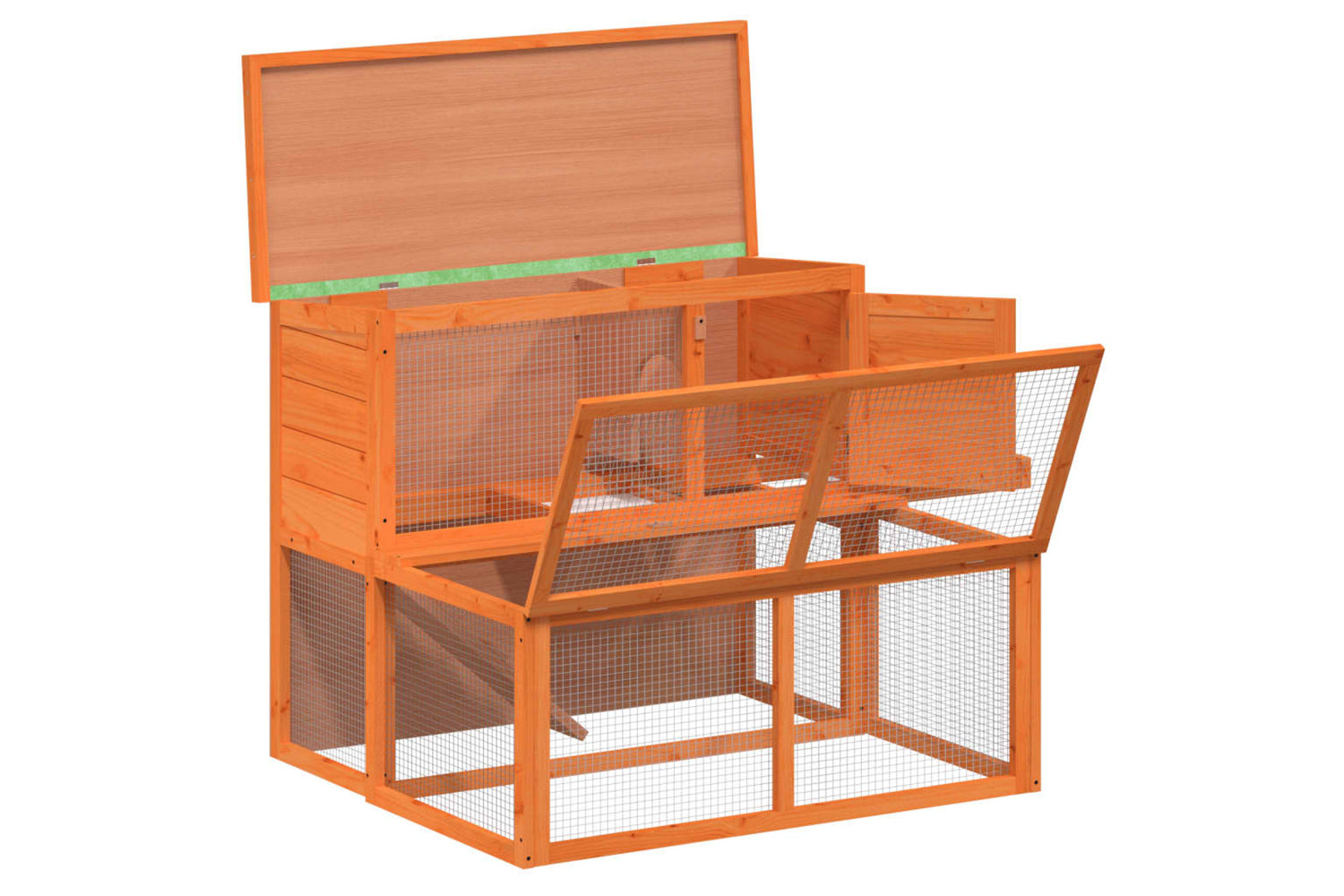 vidaXL 172283 Rabbit Hutch Brown 102x90x84.5cm Solid Wood Pine-4
