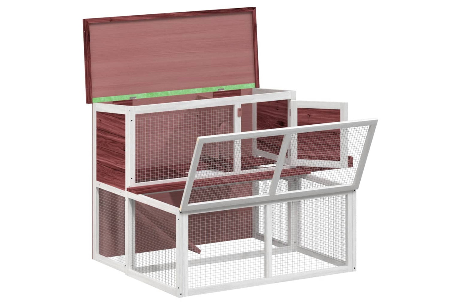 vidaXL 172285 Rabbit Hutch Mocha 102x90x84.5cm Solid Wood Pine-4