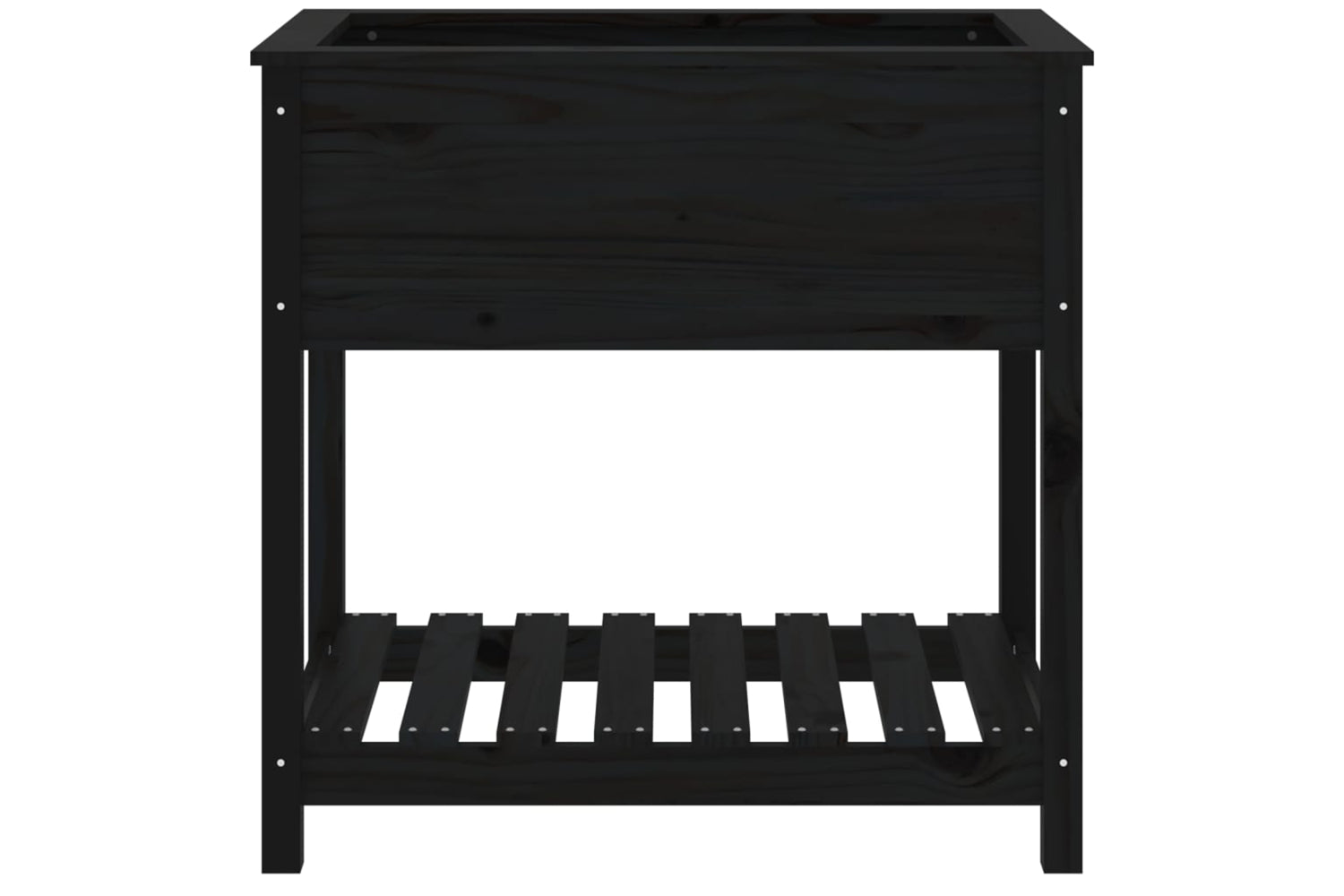 vidaXL 823784 Planter With Shelf Black 82.5x54x81cm Solid Wood Pine-4