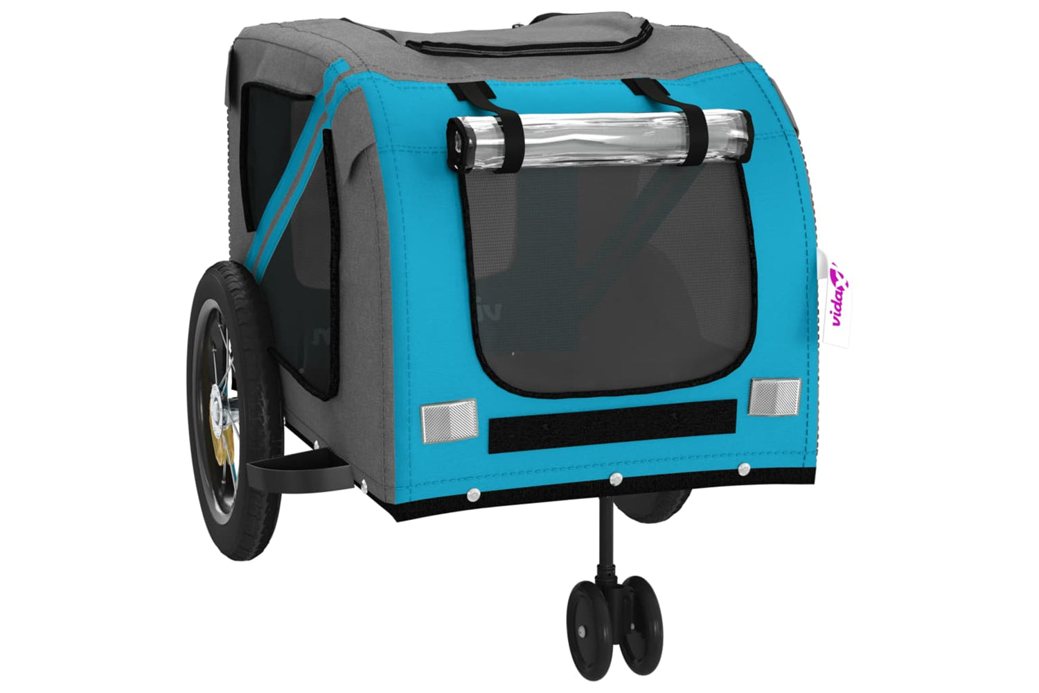 Vidaxl 93890 Pet Bike Trailer Blue And Black Oxford Fabric And Iron-4