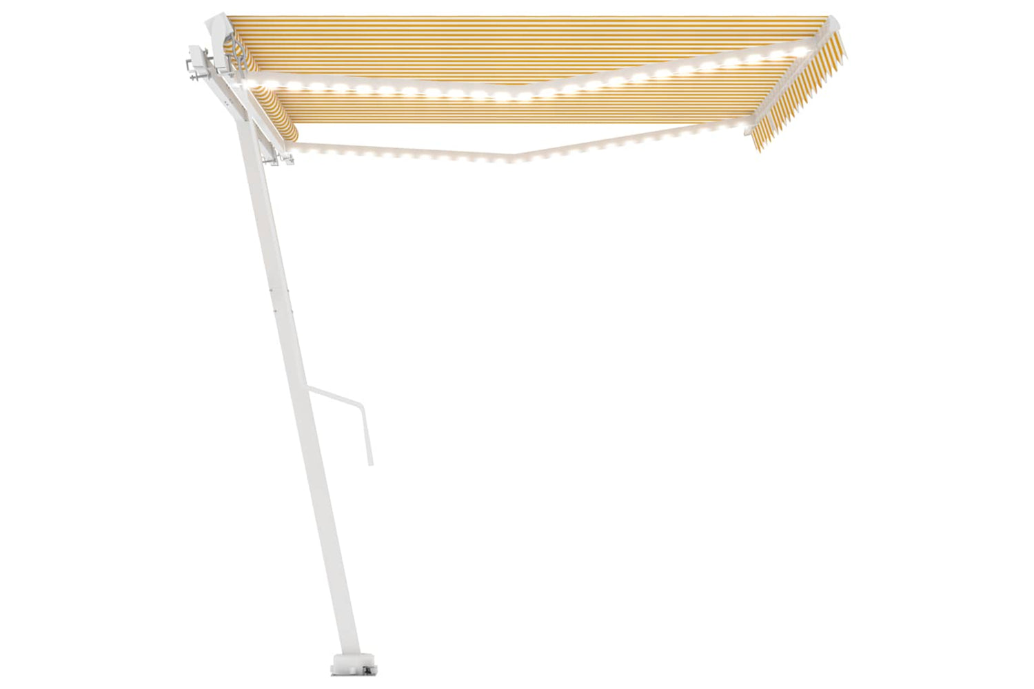 vidaXL 3069623 Manual Retractable Awning With Led 400x350cm Yellow And White-4