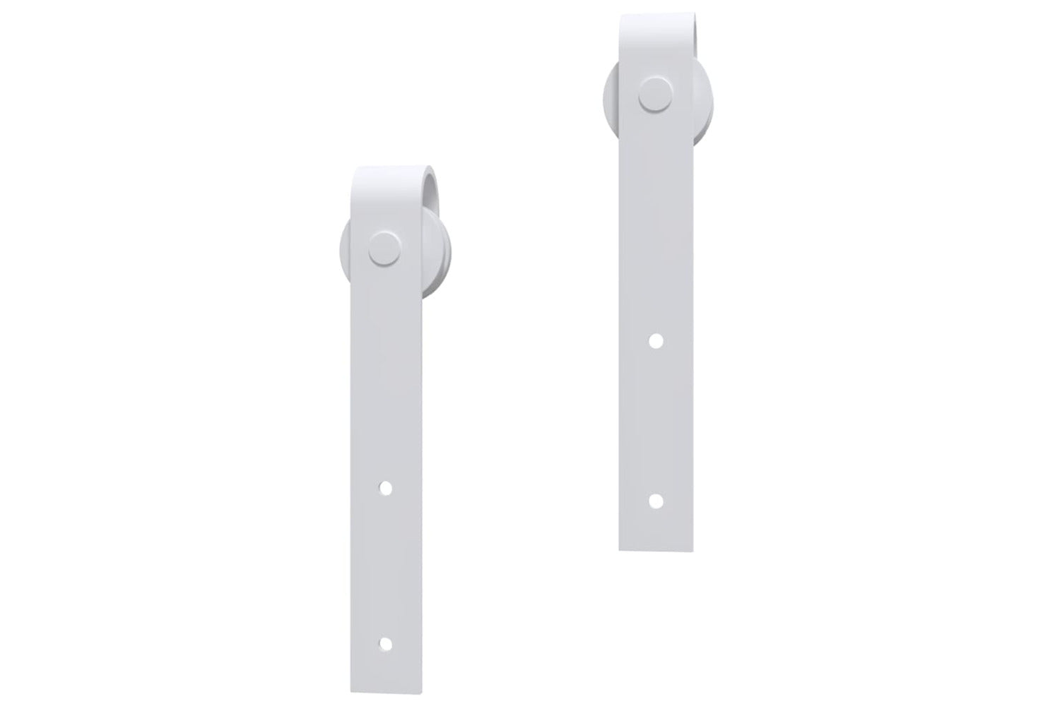 vidaXL Sliding Door Hardware Kit 200cm Steel White-5