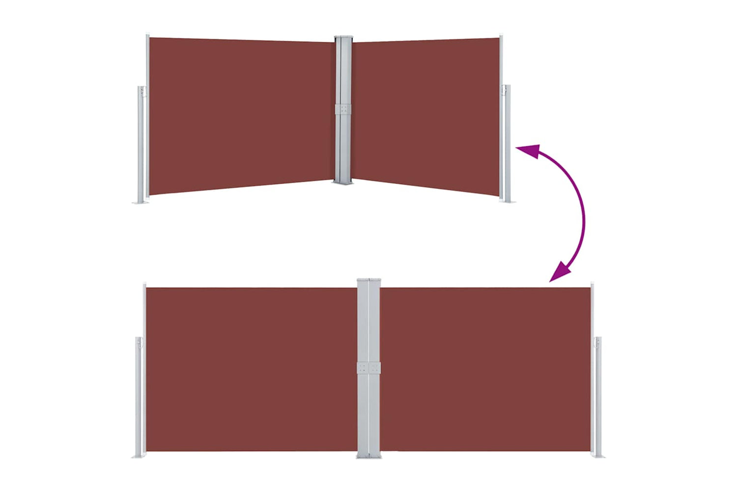vidaXL 48487 Retractable Side Awning Brown 140x1000cm-4