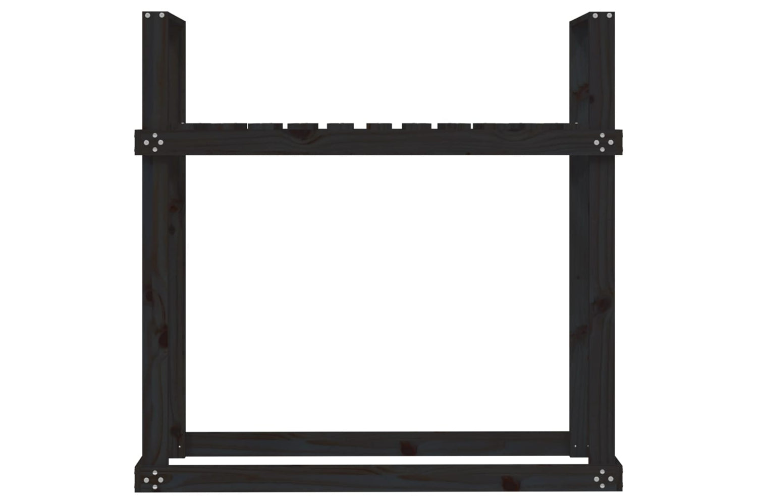 vidaXL 823861 Firewood Rack Black 110x35x108.5cm Solid Wood Pine-4