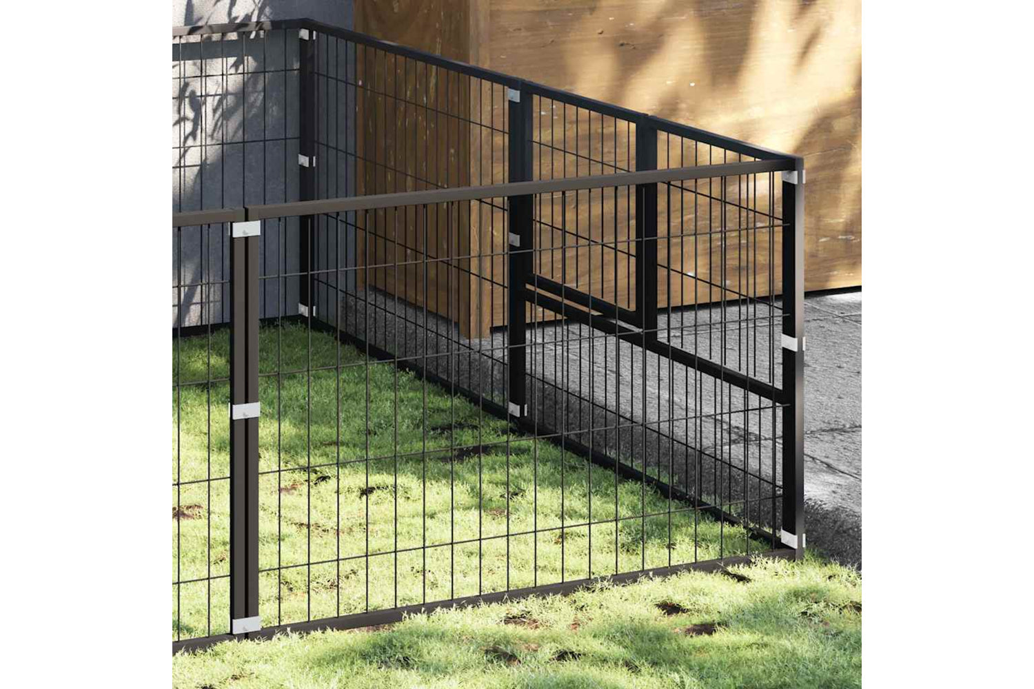 Vidaxl 3082111 Dog Kennel Black 8 M2 Steel-2