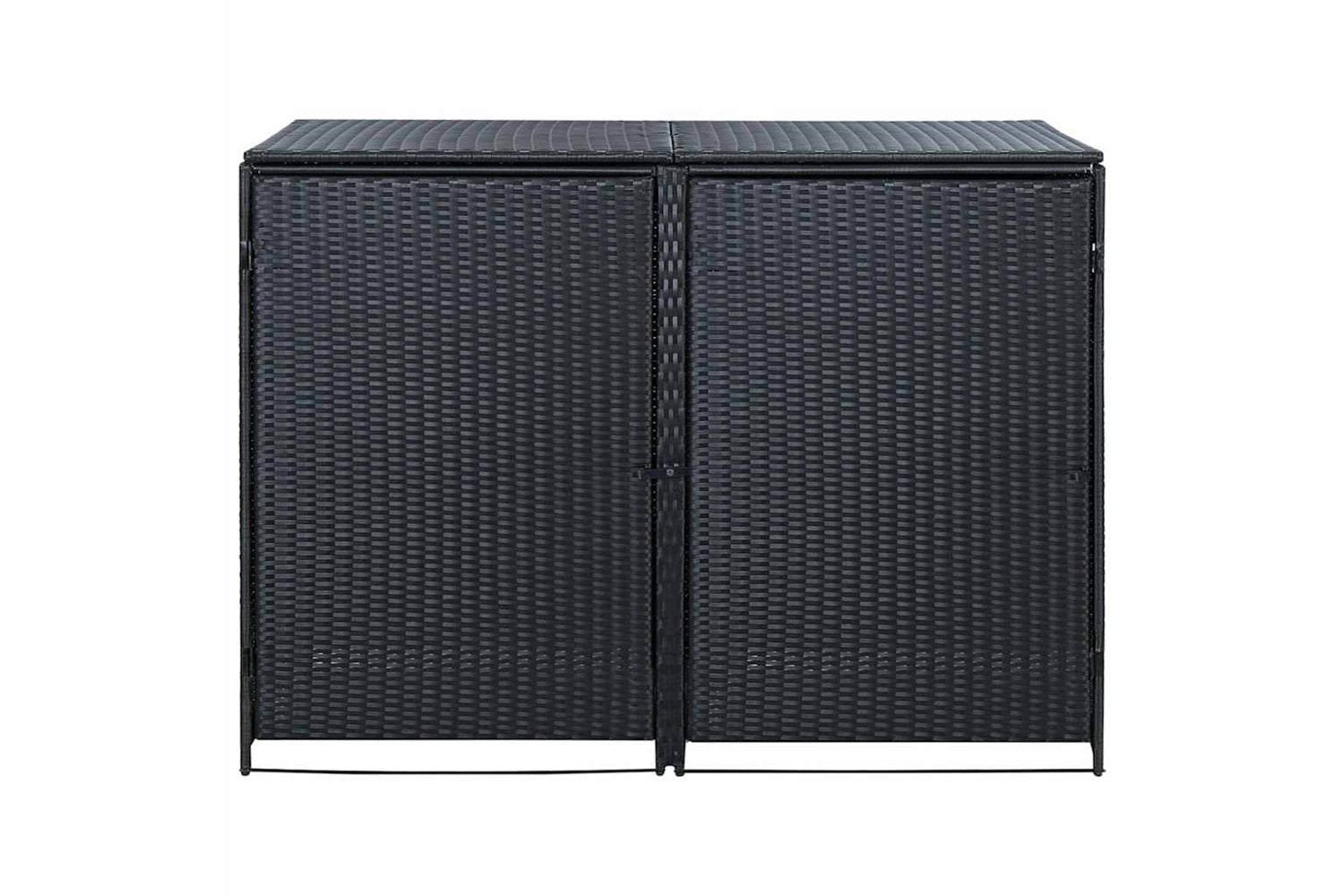 vidaXL 43887 Double Wheelie Bin Shed Poly Rattan Black 148x80x111cm-4