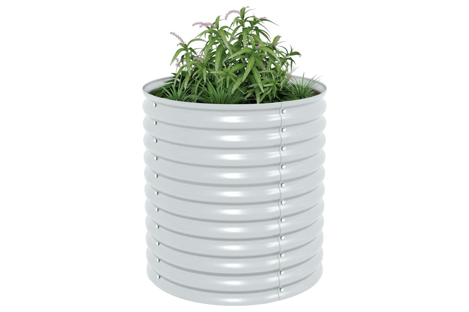 vidaXL 45515 Garden Raised Bed 80x80x81cm Galvanised Steel Silver-3