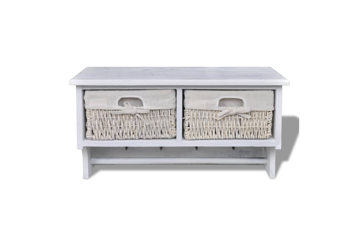 vidaXL 240792 Wall Shelf White 60x23.5x33cm Paulownia Wood-2