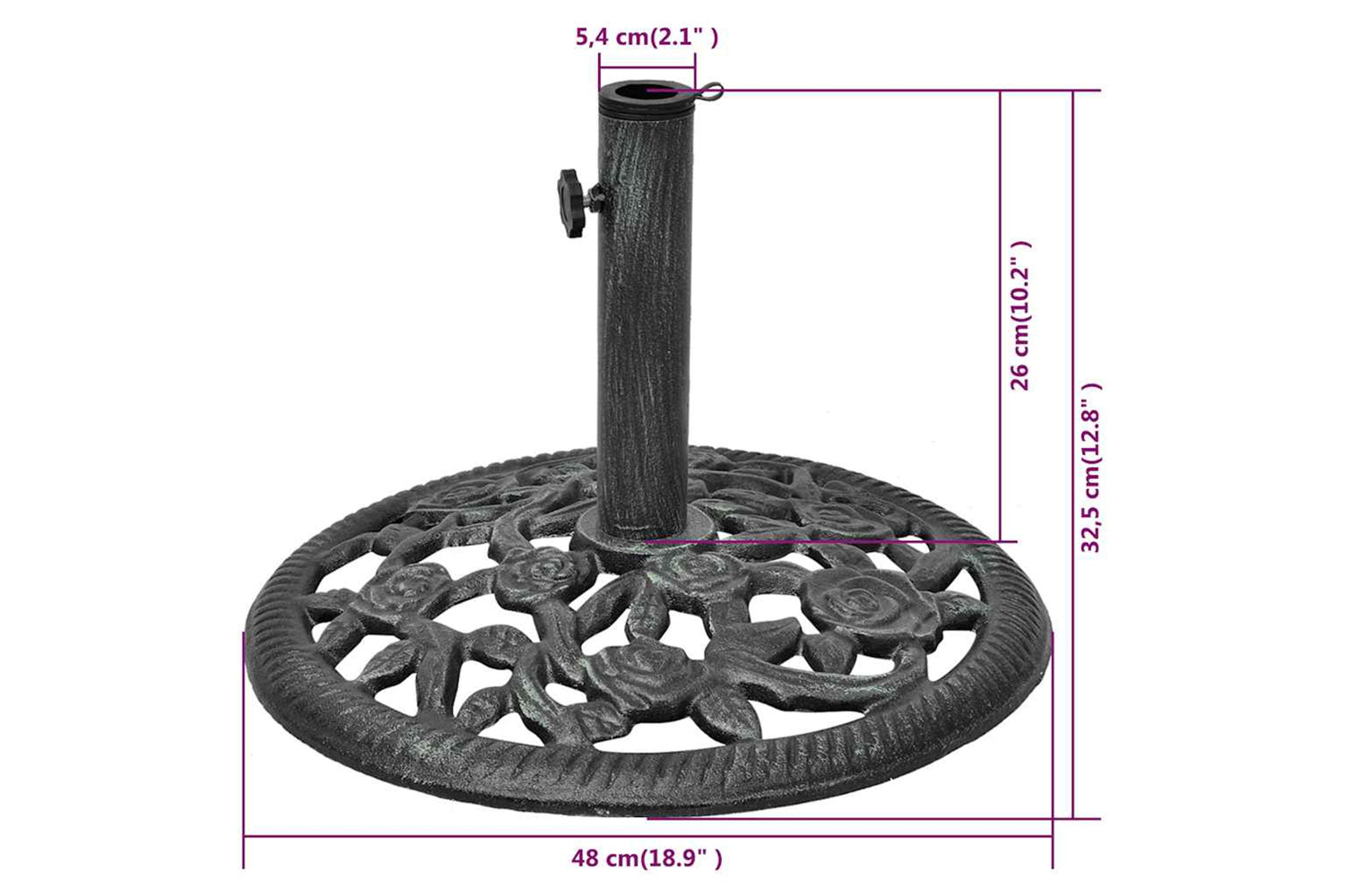 vidaXL 42171 Umbrella Base Cast Iron 12 Kg 48cm-7
