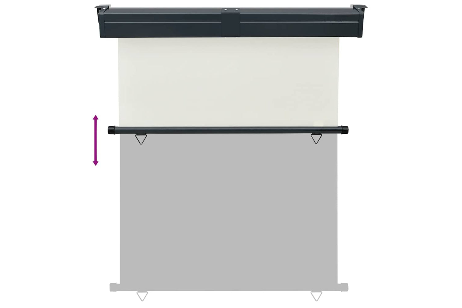 vidaXL 48425 Balcony Side Awning 140x250cm Cream-5