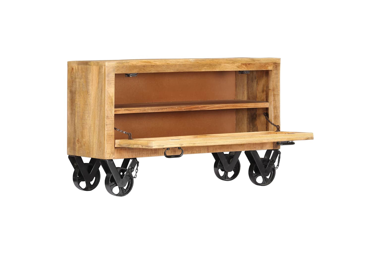 vidaXL 247658 Shoe Cabinet 86x35x55cm Solid Mango Wood-3