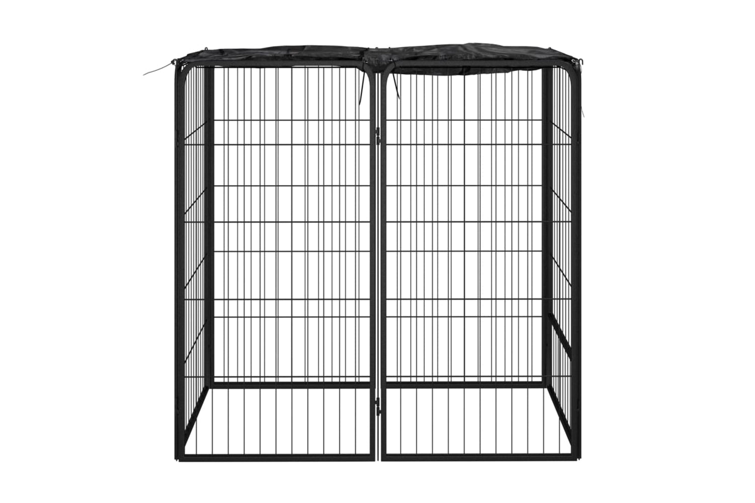 vidaXL 171792 Dog Playpen 6 Panels Black 50x100cm Powder-coated Steel-2