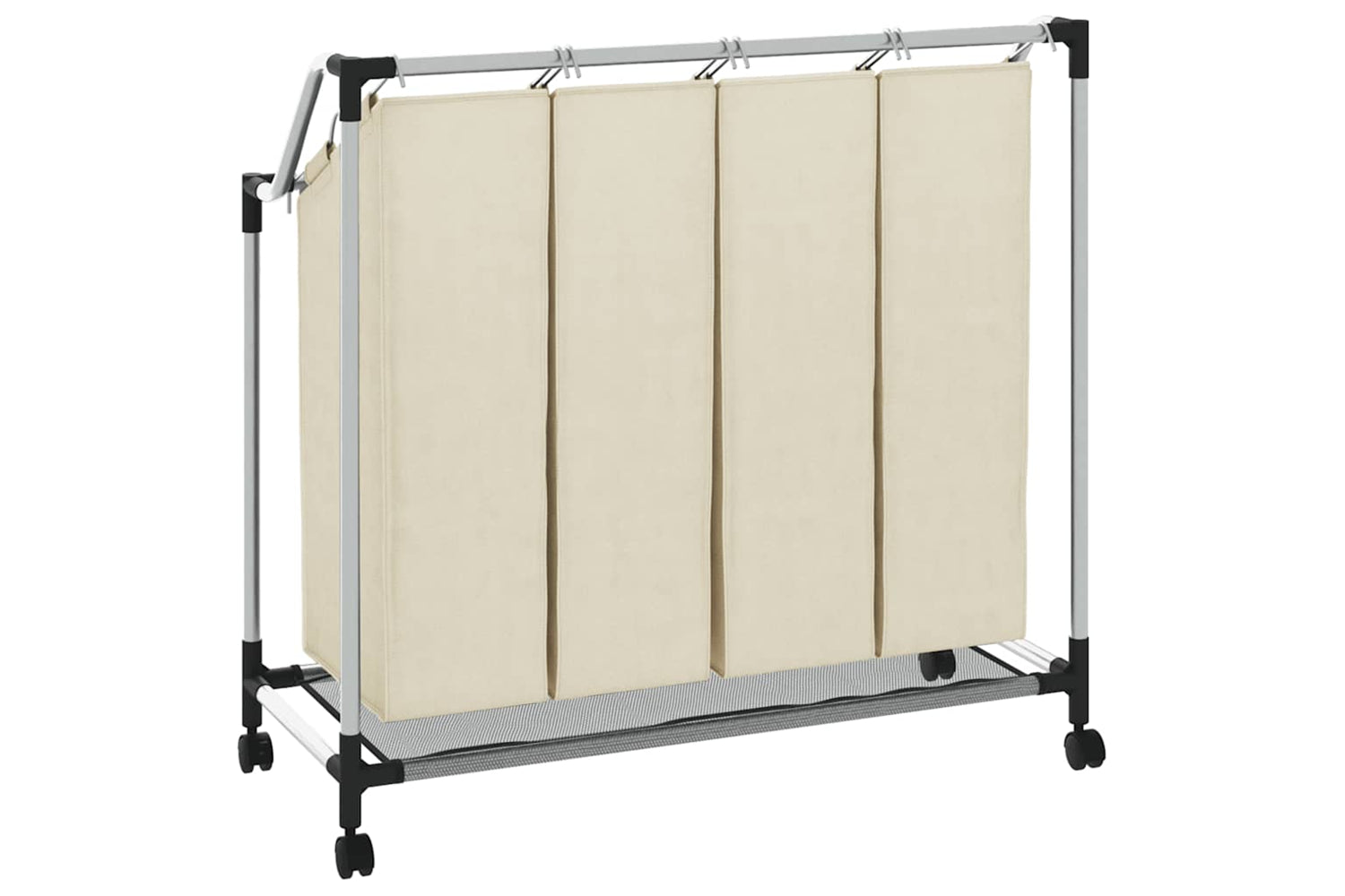 Vidaxl 282428 Laundry Sorter With 4 Bags Cream Steel-6