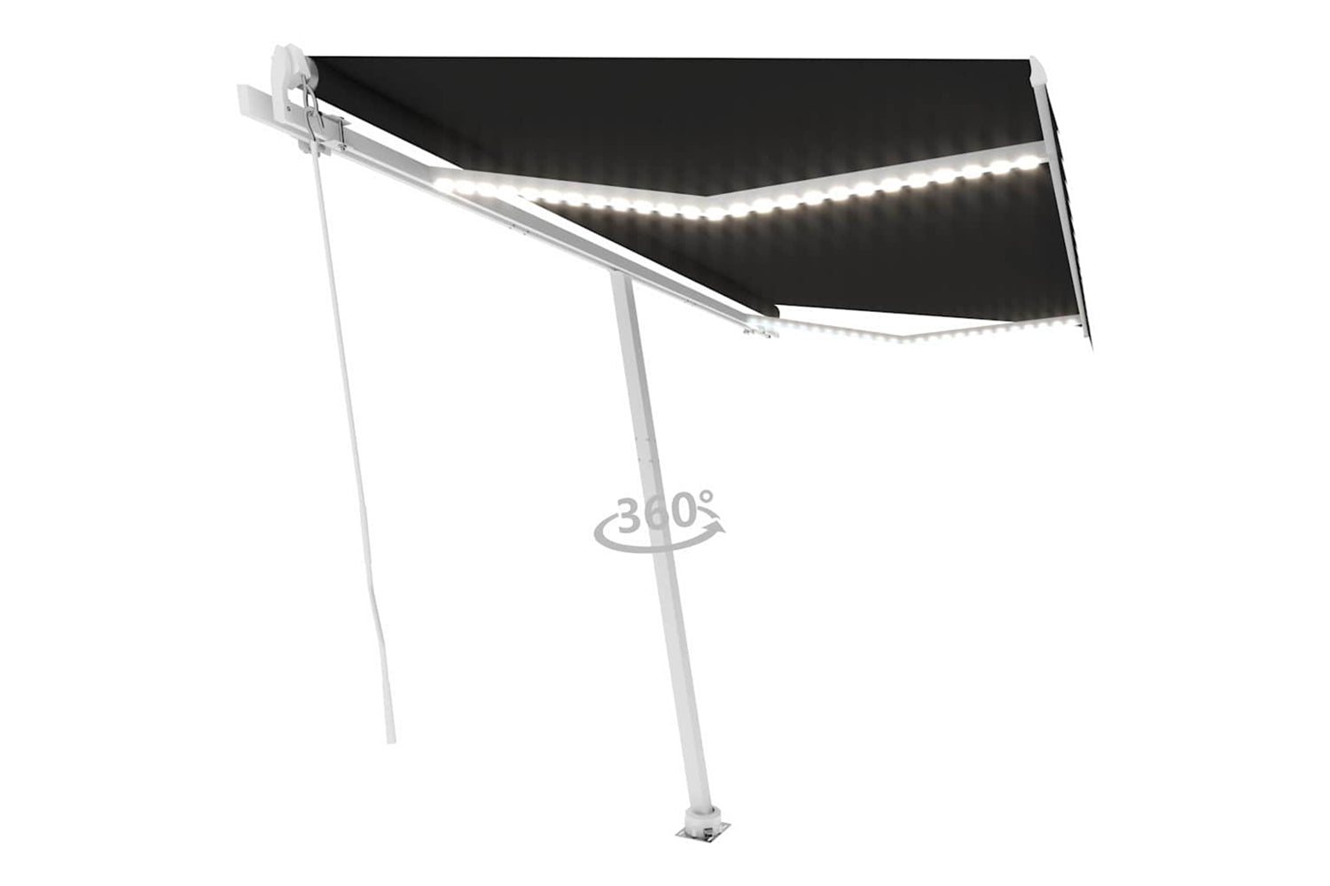 vidaXL 3069624 Manual Retractable Awning With Led 400x350cm Anthracite-2