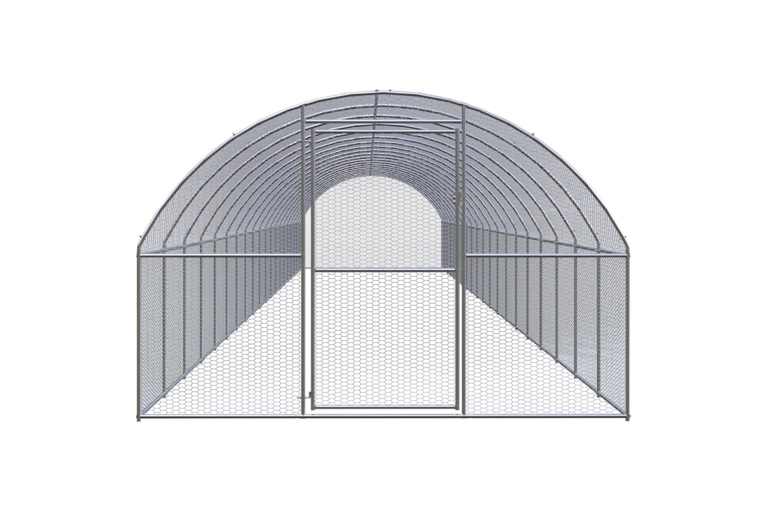Vidaxl 3095470 Outdoor Chicken Coop 3x20x2 M Galvanised Steel-2