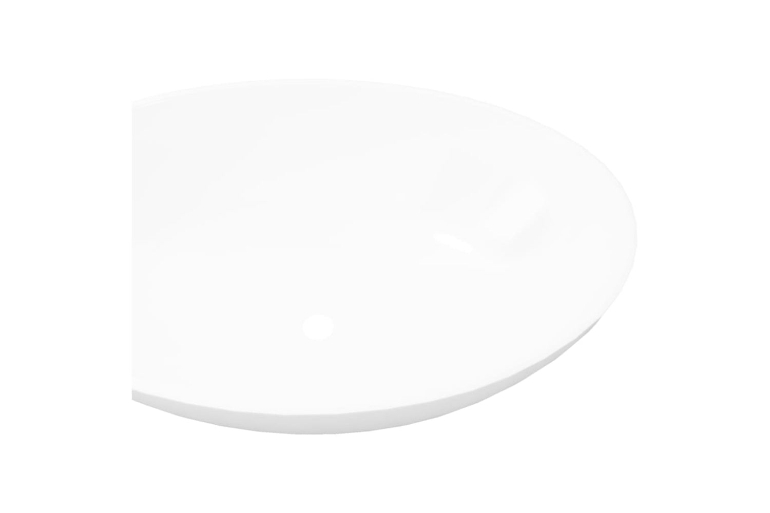 vidaXL 140674 Luxury Ceramic Basin Oval-shaped Sink White 40 X 33cm-3