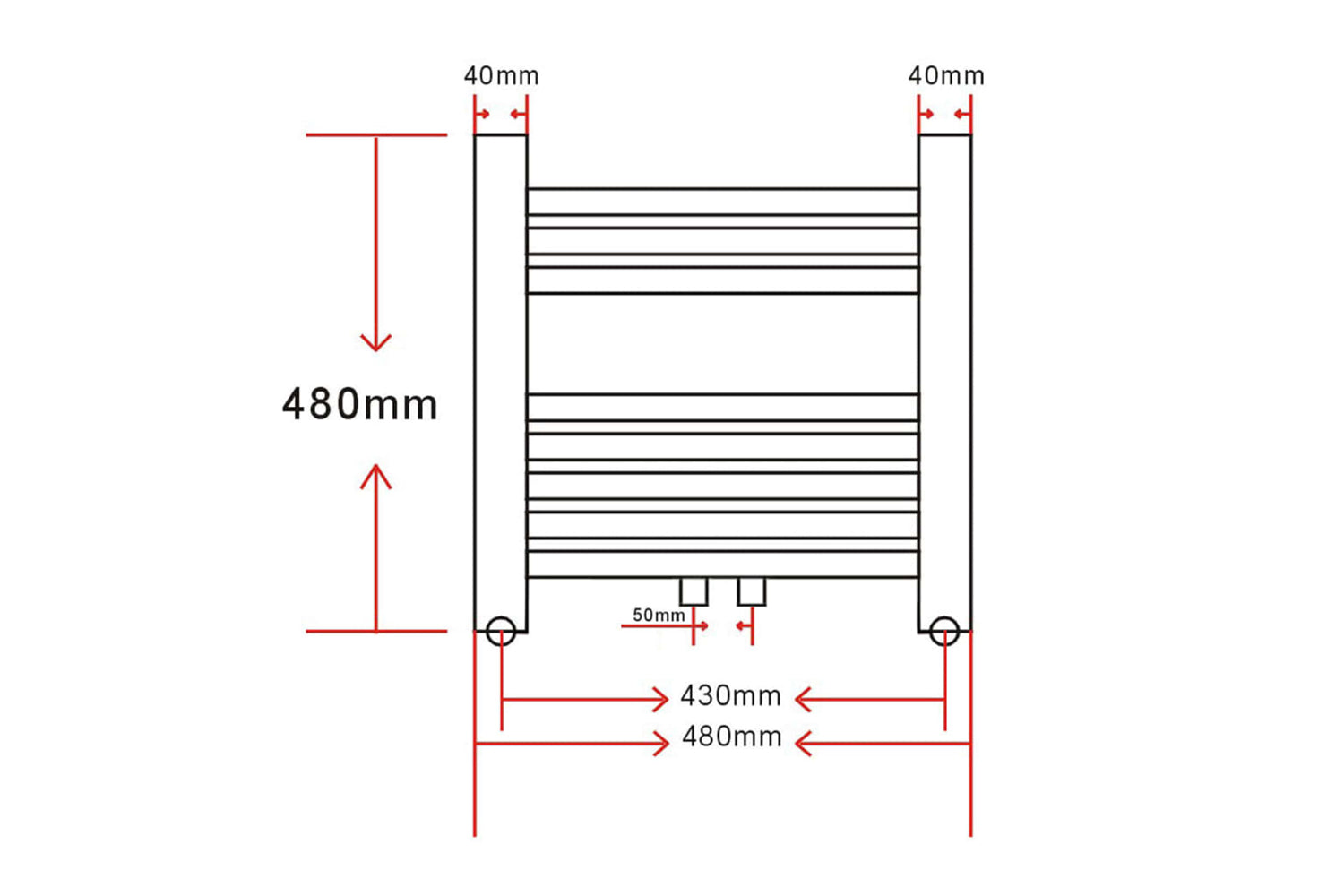 vidaXL 140848 Bathroom Radiator Central Heating Towel Rail Curve 480 X 480mm-9